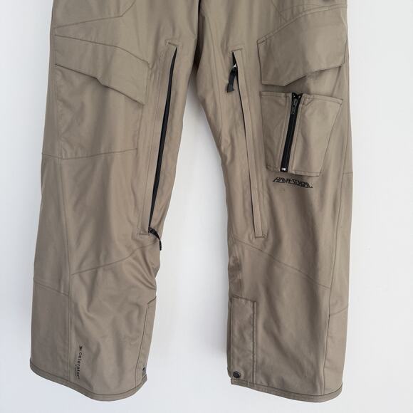Homeschool Snowboard Pants Mens Medium Tan Ski Cargo Lined Waterproof - Picture 3 of 15